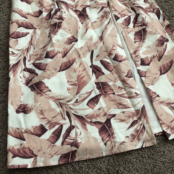 House of Harlow 1960 Womens Linen Midi Dress Banana Leaf - Picture 4 of 14